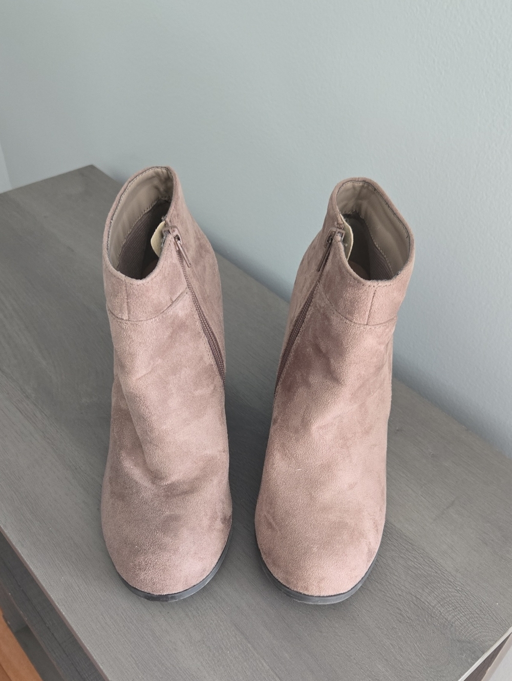 Women's Suede Ankle Booties - Dusty Blush